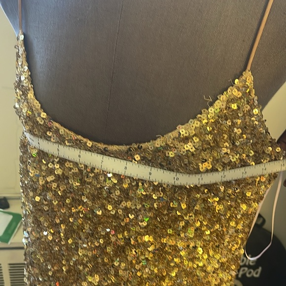 Gold Zara women’s midi sequined dress - Picture 12 of 13